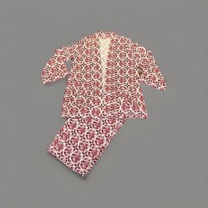 Bed Head PJs XL Two Piece Pajamas Open Front Jacket‎ Pants Sz Large Cotton